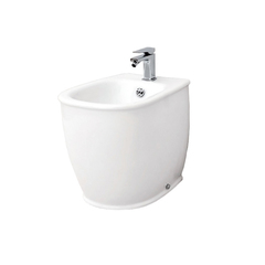 ArtCeram AZB002 01 00 АКЦИЯ ArtCeram AZULEY  Биде напольное приставное 36*52см c креплением, с 1 отв под смеситель  цвет белый фото