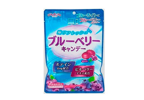 Леденцы со вкусом черники и лютеином SENJAKU, 80г