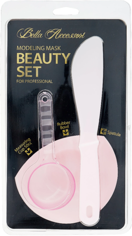 Anskin Tools Набор для нанесения альгинатных масок Beauty Set Pink (Rubber Ball Small/Spatula middle/Measuring Cup)