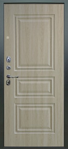 Теплая дверь входная Аргус Люкс 3К Скиф, 2 замка, 1,8 мм металл, (серебро антик+крем дуб филадельфия) #3