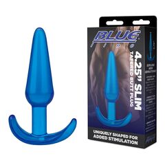 Голубая анальная пробка Slim Tapered Butt Plug - 10,8 см. - 