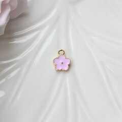 Подвеска Цветок с эмалью 11*9 мм, розовая, позолота, П1046