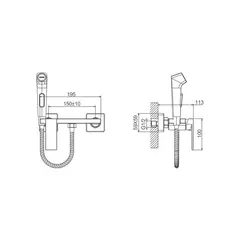 Смеситель гигиенический BELZ B55653 латунь, хром
