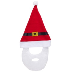Колпак Санты с бородой текстиль