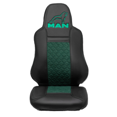 Чехлы MAN TGX, TGS с 2021 года без регулировки ремня безопасности водителя по высоте (экокожа, зеленый)