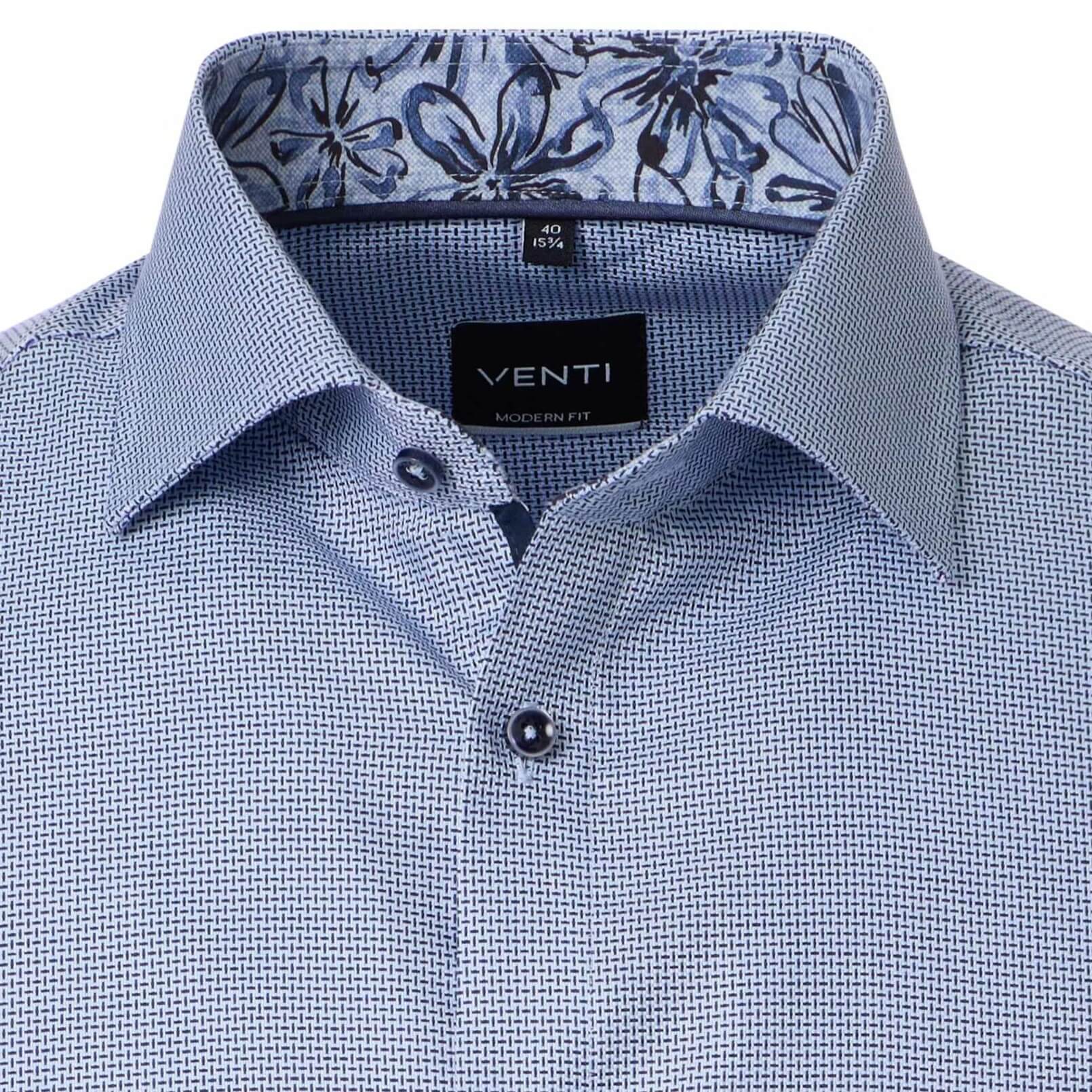 Сорочка мужская Venti Modern Fit 154492400-100 из фактурной ткани с цветной отделкой