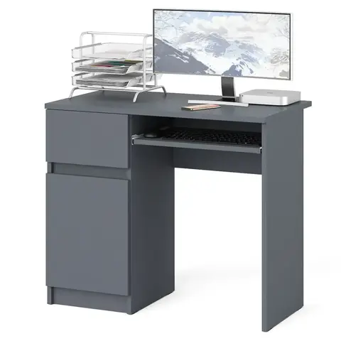 стол письменный МОРИ МС-1 ЛЕВЫЙ (графит)