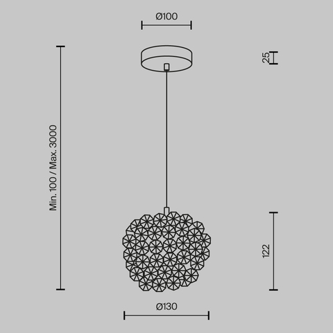 Подвесной светильник Maytoni Adamant MOD487PL-01BS