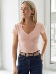 Футболка из плотного трикотажа с плетением риб 1*1  D49.126 (130385)