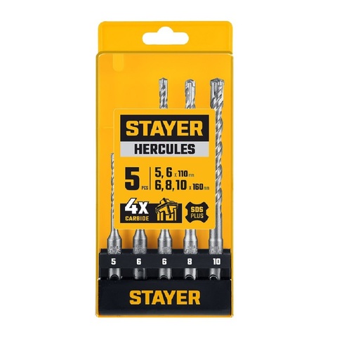 STAYER HERCULES-4Х 5шт набор буров SDS-plus (29290-H5)