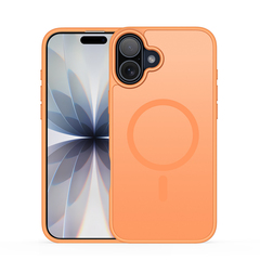 Матовый защитный чехол оранжевого цвета с MagSafe для iPhone 17, серия Yind Series от Dux Ducis