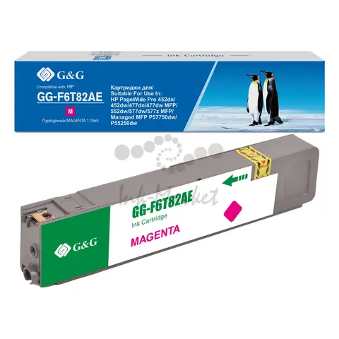 GG-F6T82AE G&G струйный пурпурный картридж 973XL для HP PageWide 452, 477, 552, 577 P57750, 55250 110ml