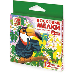 Мелки восковые Луч Zoo шестигранные 12 цветов