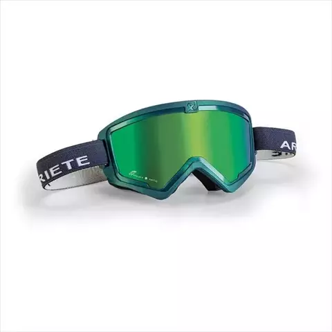 Кроссовые очки (маска) MUDMAX RACER - METALLIC GREEN - GREEN LENS - GREY STRAP