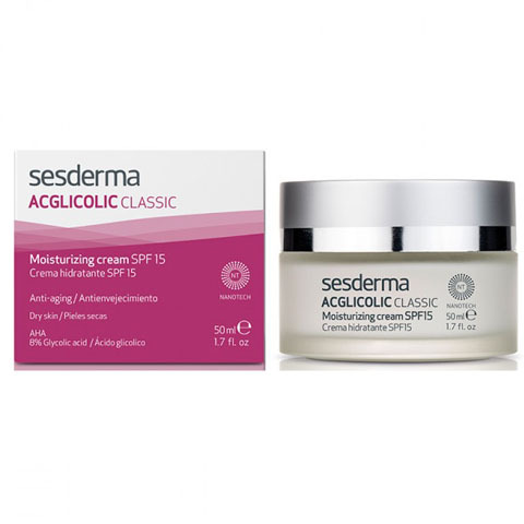 Sesderma ACGLICOLIC: Крем увлажняющий с гликолевой кислотой СЗФ 15 для лица (CLASSIC Moisturizing Cream SPF 15)