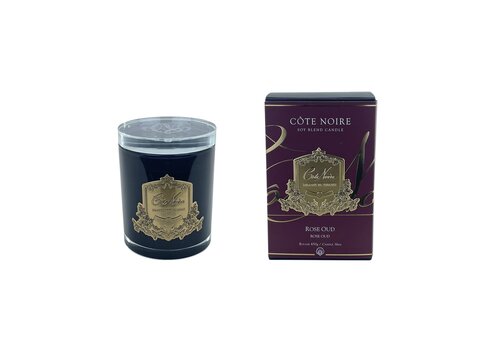 Свеча 450гр Cote Noire Rose Oud черно-золотая