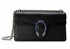 Женская маленькая кожаная сумка через плечо Gucci Dionysus черный