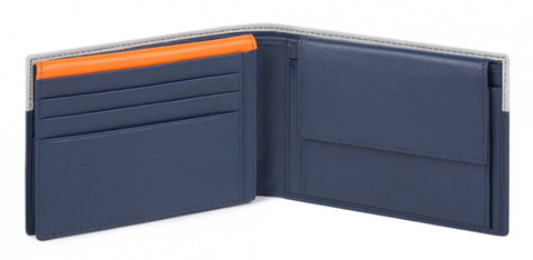 Кошелек мужской Piquadro Urban, синий/серый, кожа натуральная (PU1392UB00R/BLGR)