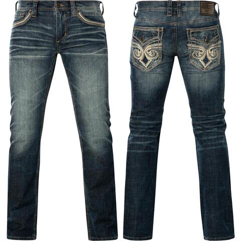 Affliction | Джинсы мужские ACE FLEUR OASIS 110SS245 перед и сзади