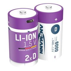 Аккумулятор D/Li-ion ANSMANN 1.5V 6000mAh/2шт