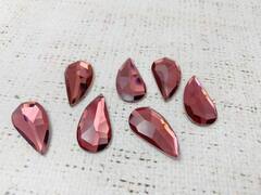 Стразы стекло клеевые, р. 2,5х1,5 см, красно-лиловый