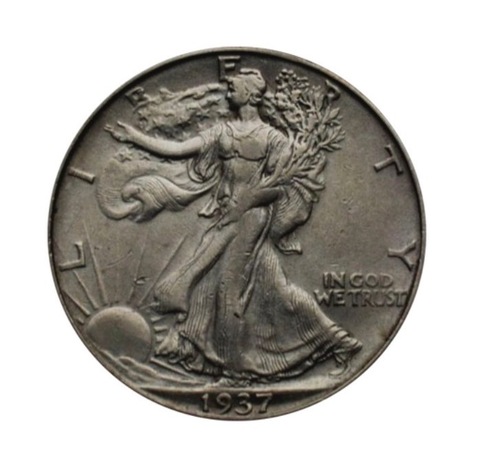 50 центов Walking Liberty 1937 D