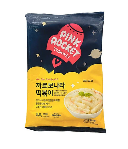 Рисовые клецки ТОКПОККИ с соусом Карбонара Pink Rocket Cheese Topokki Carbonara п/п, 240 г, Корея