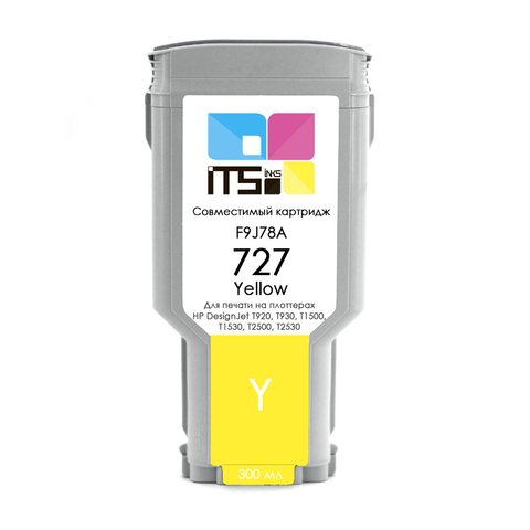 Картридж ITSinks для HP 727, F9J78A, Yellow 300 мл HP DesignJet T920, T930, T1500, T1530, T2500, T2530