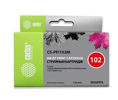 Картридж струйный Cactus CS-PFI102M PFI-102M пурпурный (130мл) для Canon IP iPF500/iPF600/iPF700/MFP M40/iPF765/LP17/LP24