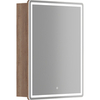 Sancos MI60EG Зеркальный шкаф для ванной комнаты Mirror 590x150х740 мм, с LED подсветкой, корпус выполнен из лдсп цвет дуб галифакс натуральный, диммируемое сенсорное управление подсветкой