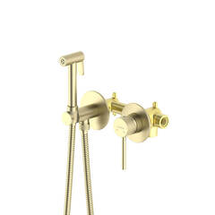 Aquatek AQ1319BG AQ1319BG ЕВРОПА комплект для гигиенического душа встроенный 2 отв. (смеситель + гигиеническая лейка + шланг), шлиф. золото фото