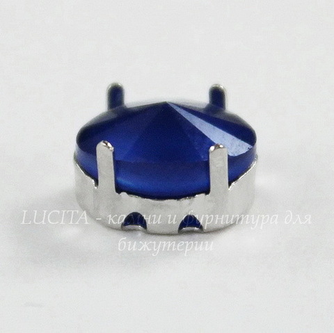 4122/S Сеттинг - основа Сваровски для страза Oval Rivoli 8х6 мм (цвет - античное серебро)