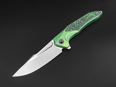 Складной нож Guerrero M390 green CrystalTi green carbon