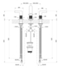Gessi INCISO Смеситель для раковины на 3 отверстия с донным клапаном, излив 140мм, h=145мм Цвет: finox 58011#149