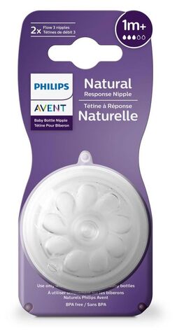 Соска Philips Avent Natural Response для бутылочек (2 шт., с 1 мес.)