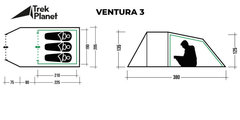 Кемпинговая палатка Trek Planet Ventura 3 (70211)