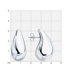Серьги КАПЛИ (DROP) из серебра,длина 3 см