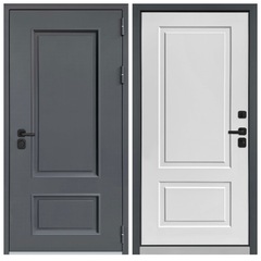 Купить Входная дверь RX-1 Термо муар RAL 7024 ПВХ белый матовый