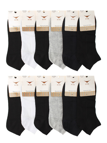 9059 носки мужские, укороченные 42-46 (12шт.) цветные
