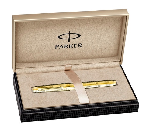 Ручка перьевая Parker Premier DeLuxe F562 Graduated Chiselling GT, F (S0887930)
