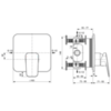 Ideal Standart BD254AA CERAPLAN Встраиваемый смеситель для душа, комплект №2 (функциональная + декоративная части), картридж 47 мм с функцией HWTC (ограничение максимальной температуры горячей воды), без душевого гарнитура, металлическая рукоятка с и
