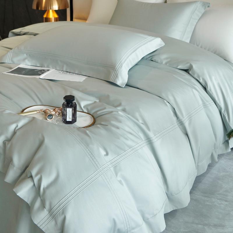 ZEPHYR HOME Постельное белье на двуспалку Египетский хлопок 100s однотонный мятный