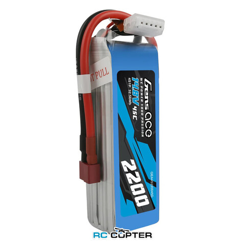 АКБ Gens Ace 2200mAh 14.8V 45C 4S1P Lipo Deans (T-Plug)