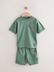 Футболка и шорты карго в комплекте для мальчика Next E98-836, Хаки