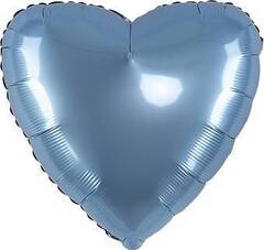 Шар (18''/46 см) Сердце, Стальной синий, Сатин