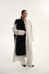 Шарф меховое боа черный