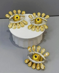 Кольцо глаз жёлтый с каплями в стиле Schiaparelli