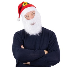 Колпак Санты с бородой текстиль