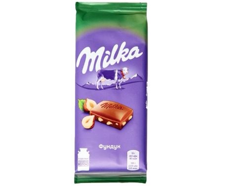 Шоколад Милка мол с дробленым фундуком 100гр