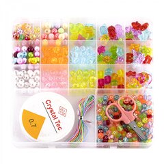 
          Набор для создания украшений-бусины Alingar, 170х165х18мм, "Crystal clear", 8 вид.бус., подвес., ножницы, 1х7м леска, 1х2м нить, пластик.пенал